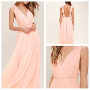 Lulu’s Dance the Night Away Blush Backless Maxi